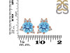 Blue Topaz & White Topaz Stud Earring BTZ-RDE-1260.