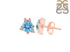 Blue Topaz & White Topaz Stud Earring BTZ-RDE-1260.