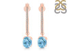 Blue Topaz & White Topaz Hoop Earring BTZ-RDE-1469.