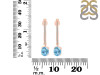 Blue Topaz & White Topaz Hoop Earring BTZ-RDE-1469.