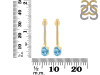 Blue Topaz & White Topaz Hoop Earring BTZ-RDE-1469.