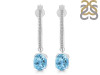 Blue Topaz & White Topaz Hoop Earring BTZ-RDE-1469.