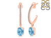 Blue Topaz & White Topaz Hoop Earring BTZ-RDE-1469.