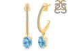 Blue Topaz & White Topaz Hoop Earring BTZ-RDE-1469.