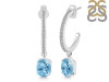 Blue Topaz & White Topaz Hoop Earring BTZ-RDE-1469.