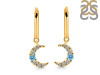 Blue Topaz & White Topaz Hoop Earring BTZ-RDE-1471.