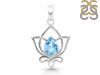 Blue Topaz Lotus Pendant BTZ-RDEP-877.