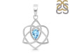 Blue Topaz Triquetra Heart Knot Pendant BTZ-RDEP-880.