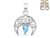 Blue Topaz Crescent Moon Pendant BTZ-RDEP-890.