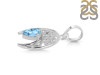 Blue Topaz Crescent Moon Pendant BTZ-RDEP-890.