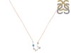 Aquarius Zodiac Star Constellation Blue Topaz & White Topaz Necklace BTZ-RDN-487.