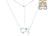 Gemini Zodiac Star Constellation Blue Topaz & White Topaz Necklace BTZ-RDN-490.