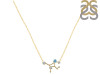 Virgo Zodiac Star Constellation Blue Topaz & White Topaz Necklace BTZ-RDN-491.