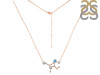 Virgo Zodiac Star Constellation Blue Topaz & White Topaz Necklace BTZ-RDN-491.