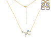 Virgo Zodiac Star Constellation Blue Topaz & White Topaz Necklace BTZ-RDN-491.