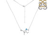 Virgo Zodiac Star Constellation Blue Topaz & White Topaz Necklace BTZ-RDN-491.