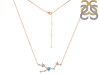 Taurus Zodiac Star Constellation Blue Topaz & White Topaz Necklace BTZ-RDN-492.