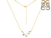 Libra Zodiac Star Constellation Blue Topaz & White Topaz Necklace BTZ-RDN-494.