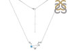 Libra Zodiac Star Constellation Blue Topaz & White Topaz Necklace BTZ-RDN-494.