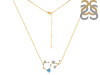 Scorpio Zodiac Star Constellation Blue Topaz & White Topaz Necklace BTZ-RDN-495.