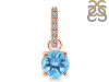 Blue Topaz & White Topaz Pendant BTZ-RDP-549-CZ-LOOP.