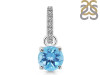 Blue Topaz & White Topaz Pendant BTZ-RDP-549-CZ-LOOP.