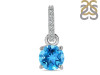 Swiss Blue Topaz & White Topaz Pendant SBTZ-RDP-549-CZ-LOOP.