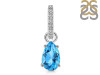 Swiss Blue Topaz & White Topaz Pendant SBTZ-RDP-550-CZ-LOOP.