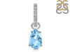 Blue Topaz & White Topaz Pendant BTZ-RDP-550-CZ-LOOP.