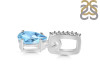 Blue Topaz & White Topaz Pendant BTZ-RDP-550-CZ-LOOP.