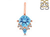 Blue Topaz & White Topaz Pendant BTZ-RDP-729.