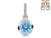 Blue Topaz & White Topaz Pendant BTZ-RDP-742-CZ-LOOP.