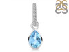 Blue Topaz & White Topaz Pendant BTZ-RDP-779-CZ-LOOP.