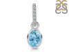 Blue Topaz & White Topaz Pendant BTZ-RDP-780-CZ-LOOP.