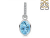 Blue Topaz & White Topaz Pendant BTZ-RDP-792-CZ-LOOP.