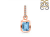 Blue Topaz & White Topaz Pendant BTZ-RDP-954-CZ-LOOP.