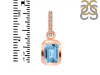 Blue Topaz & White Topaz Pendant BTZ-RDP-954-CZ-LOOP.
