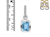 Blue Topaz & White Topaz Pendant BTZ-RDP-954-CZ-LOOP.
