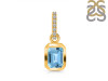 Blue Topaz & White Topaz Pendant BTZ-RDP-954-CZ-LOOP.