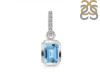 Blue Topaz & White Topaz Pendant BTZ-RDP-954-CZ-LOOP.