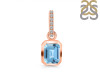 Blue Topaz & White Topaz Pendant BTZ-RDP-955-CZ-LOOP.