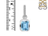 Blue Topaz & White Topaz Pendant BTZ-RDP-955-CZ-LOOP.