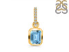 Blue Topaz & White Topaz Pendant BTZ-RDP-955-CZ-LOOP.