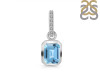Blue Topaz & White Topaz Pendant BTZ-RDP-955-CZ-LOOP.