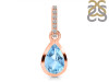Blue Topaz & White Topaz Pendant BTZ-RDP-956-CZ-LOOP.