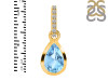 Blue Topaz & White Topaz Pendant BTZ-RDP-956-CZ-LOOP.