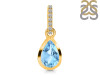 Blue Topaz & White Topaz Pendant BTZ-RDP-956-CZ-LOOP.