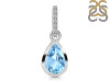 Blue Topaz & White Topaz Pendant BTZ-RDP-956-CZ-LOOP.