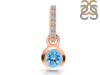 Blue Topaz & White Topaz Pendant BTZ-RDP-957-CZ-LOOP.