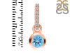 Blue Topaz & White Topaz Pendant BTZ-RDP-957-CZ-LOOP.